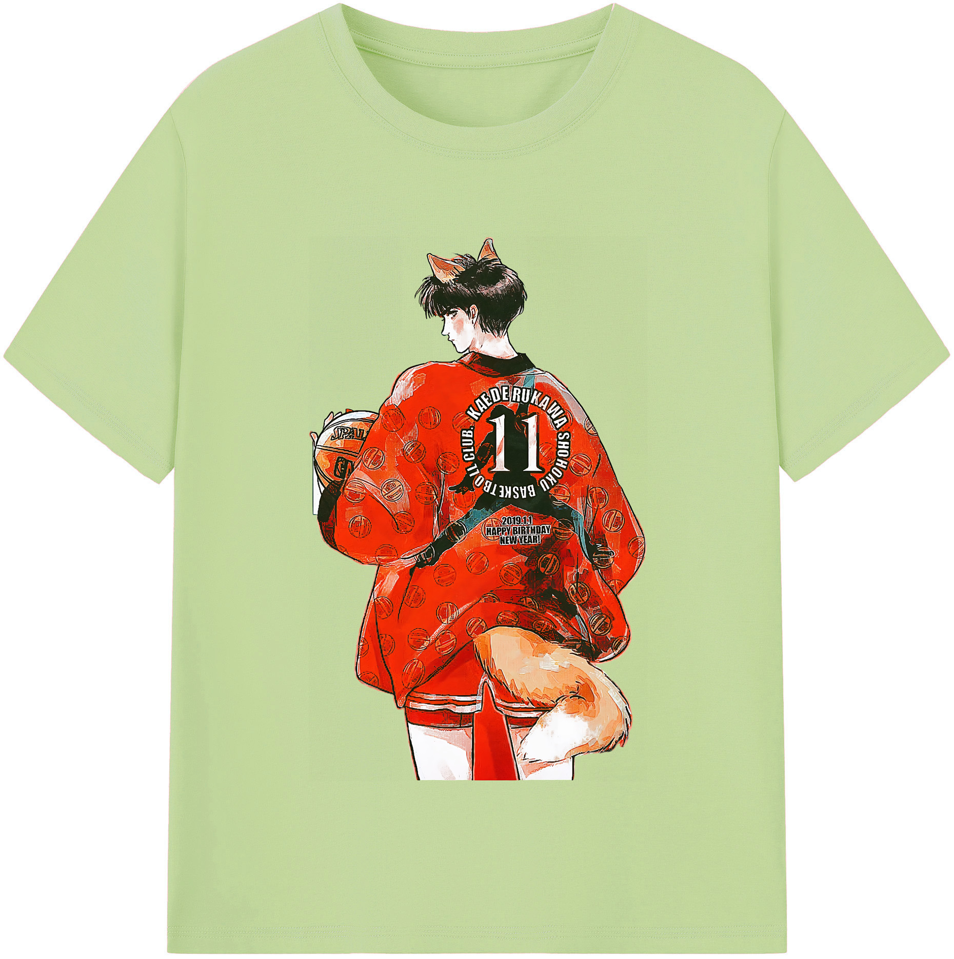 SLAM DUNK／スラムダンク 綿100％半袖Tシャツ（フロントプリント）